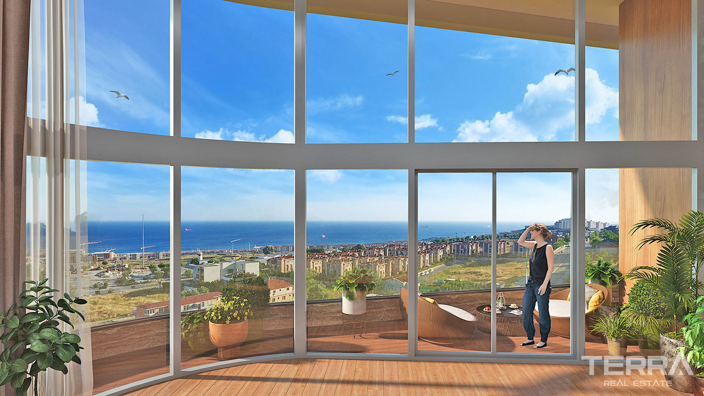 Luxury Apartments in Istanbul Beylikdüzü with Uninterrupted Sea View - 57107
