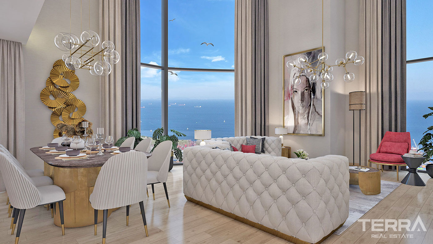 Luxury Apartments in Istanbul Beylikdüzü with Uninterrupted Sea View - 57134
