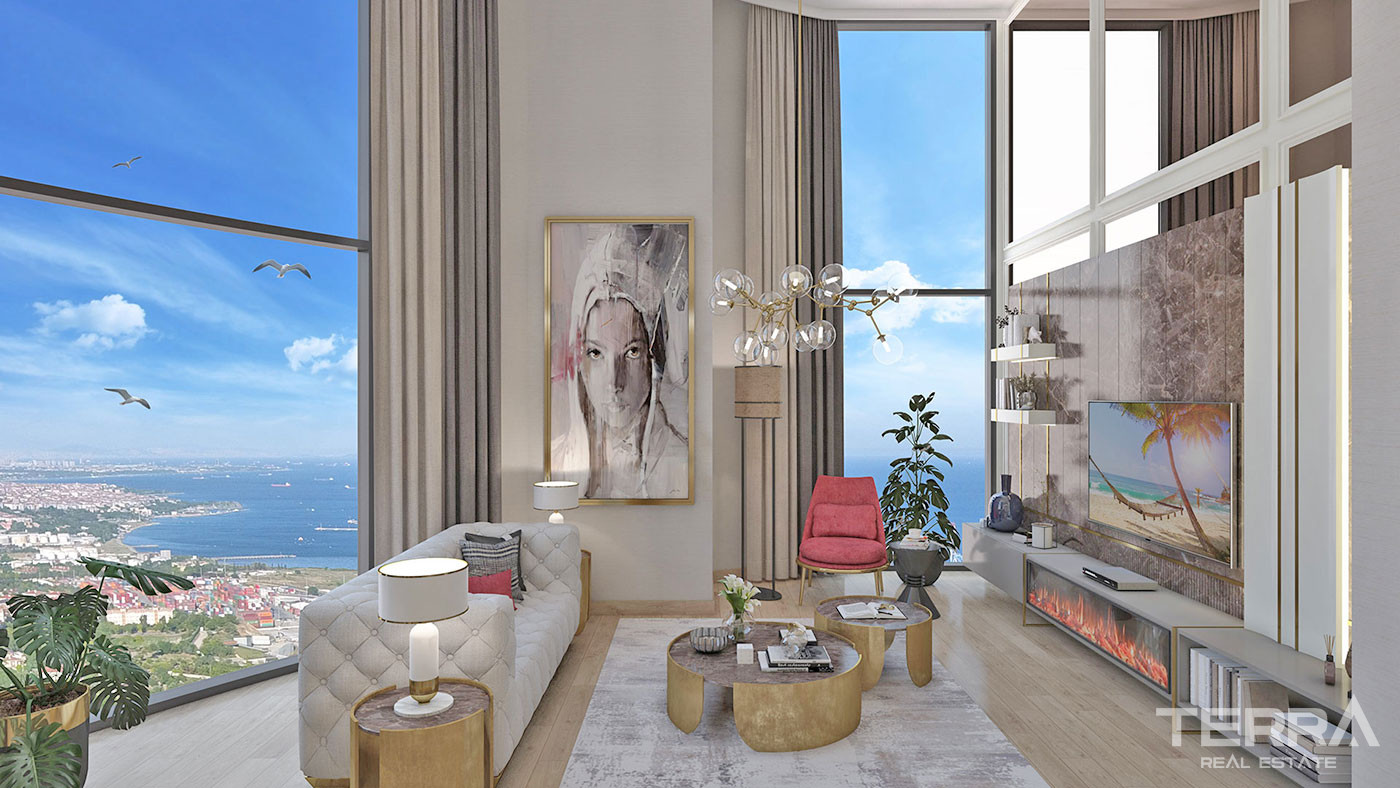 Luxury Apartments in Istanbul Beylikdüzü with Uninterrupted Sea View - 57137