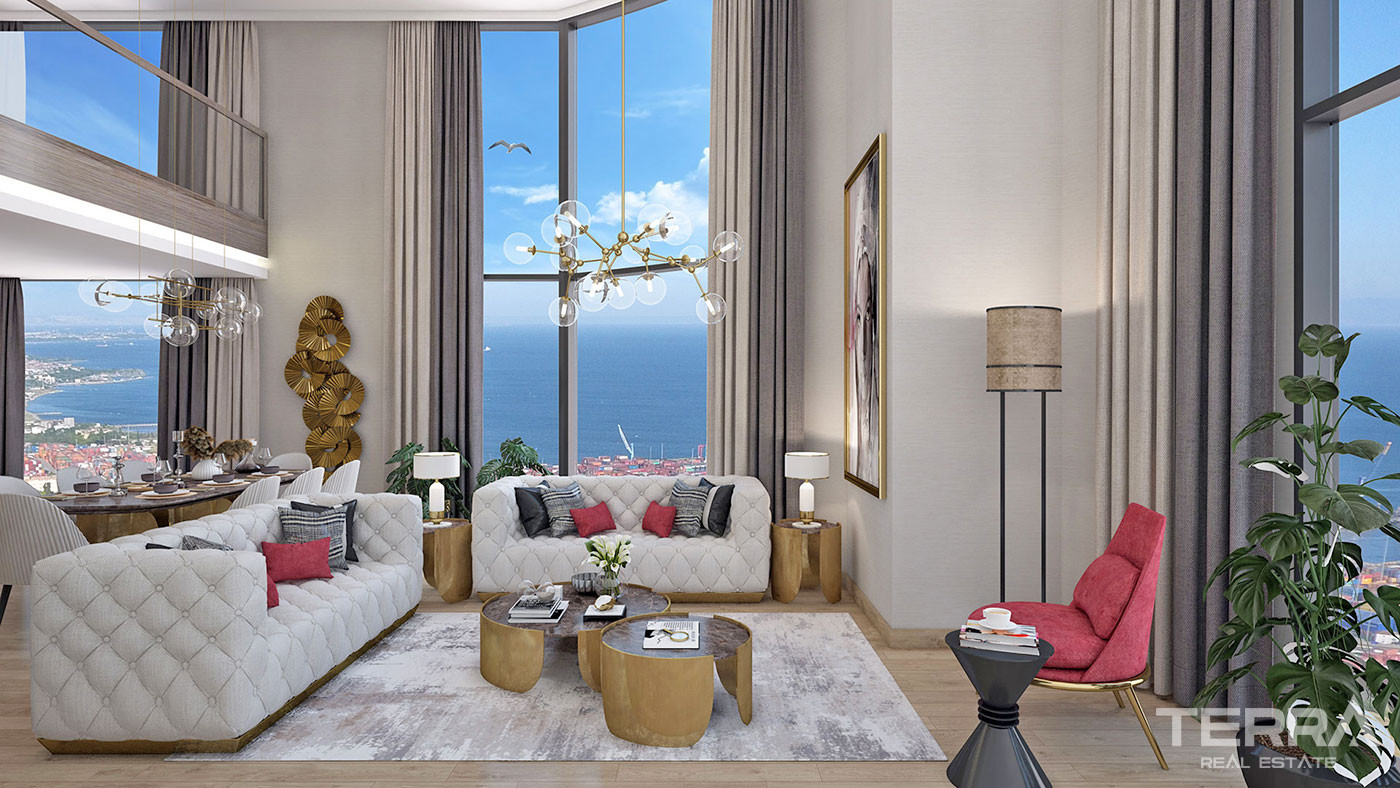 Luxury Apartments in Istanbul Beylikdüzü with Uninterrupted Sea View - 57139