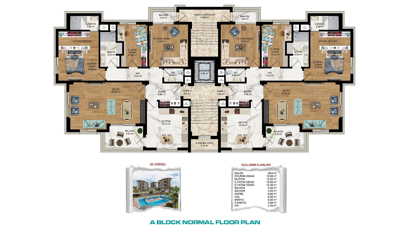 Investment Apartments with Luxury Features in Antalya Kepez - 57295