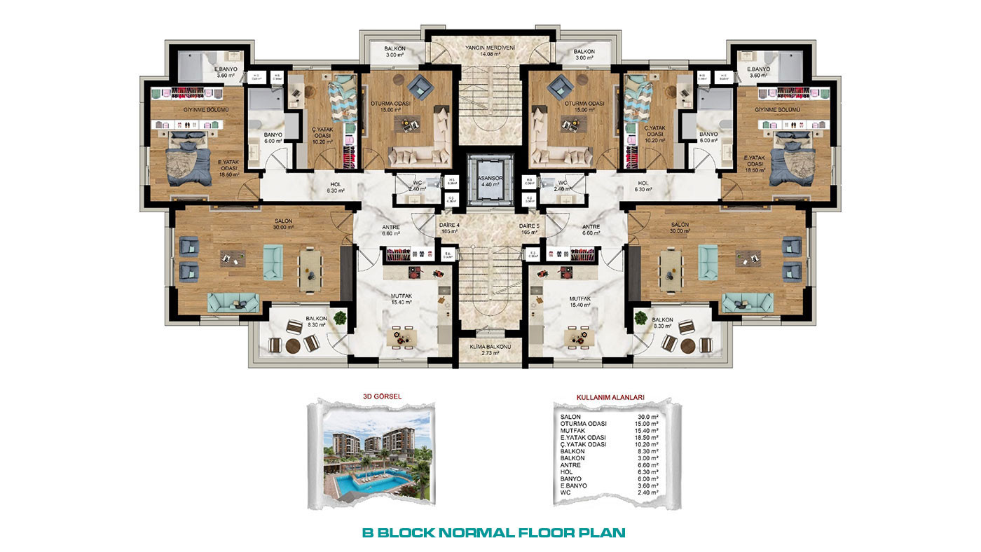 Investment Apartments with Luxury Features in Antalya Kepez - 57298
