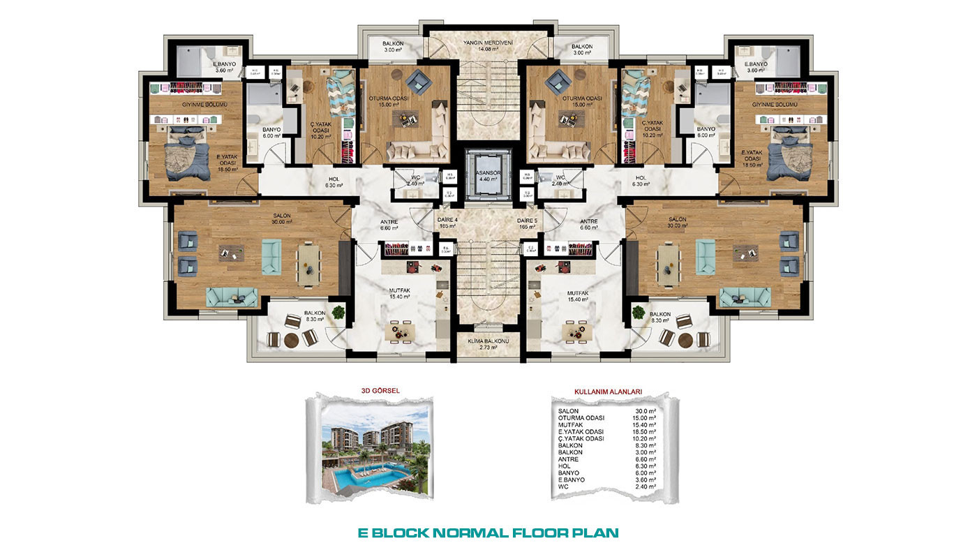 Investment Apartments with Luxury Features in Antalya Kepez - 57301