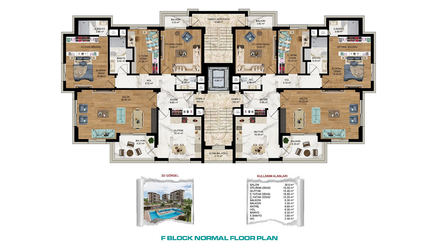 Investment Apartments with Luxury Features in Antalya Kepez - 57303