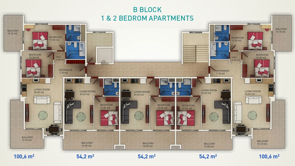 Key ready apartments in Avsallar only 200 m to the beach - 1207