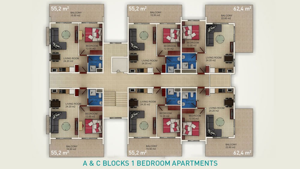 Key ready apartments in Avsallar only 200 m to the beach - 1209
