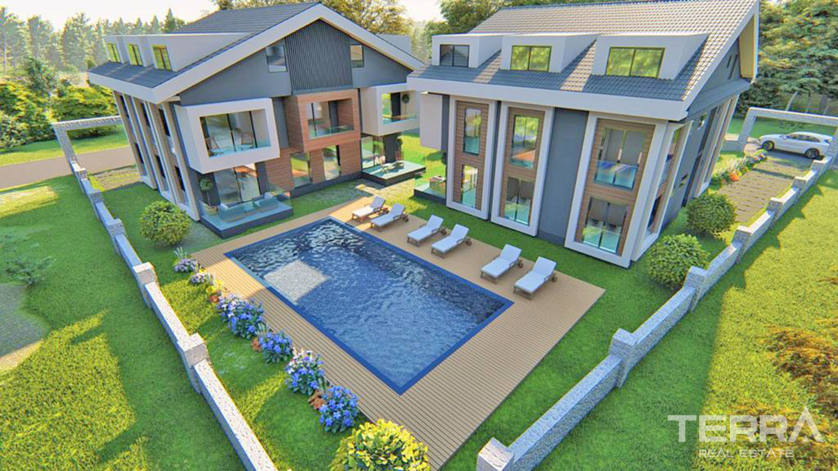 Luxury Penthouse Apartment with Common Swimming Pool in Fethiye Çalış - 57427