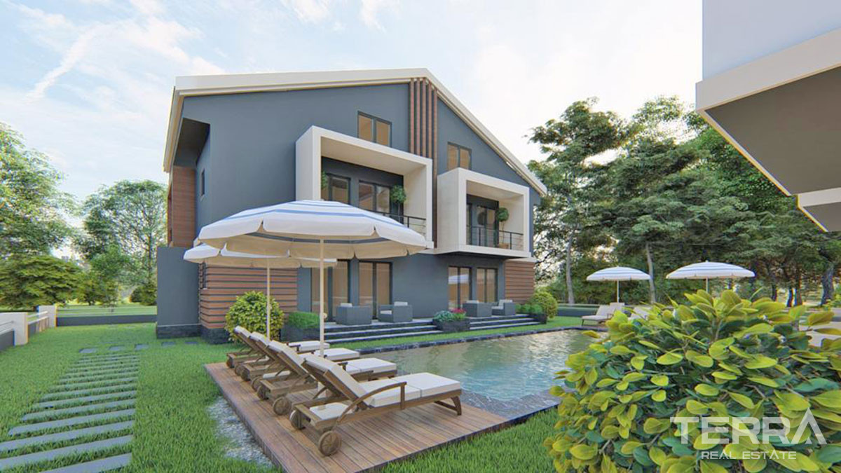 Luxury Penthouse Apartment with Common Swimming Pool in Fethiye Çalış - 57433