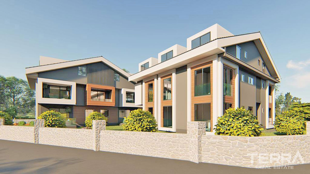 Luxury Penthouse Apartment with Common Swimming Pool in Fethiye Çalış - 57434