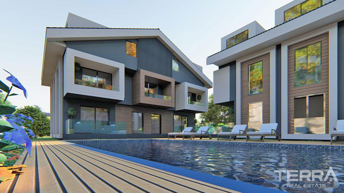 Luxury Penthouse Apartment with Common Swimming Pool in Fethiye Çalış - 57437