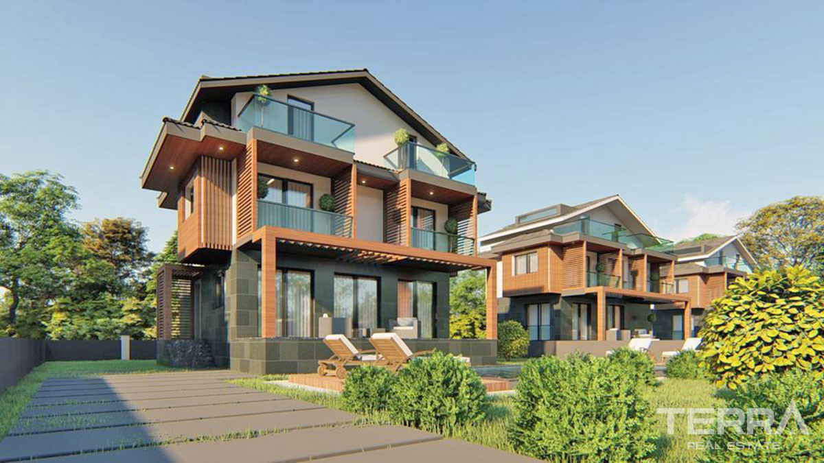 Detached Villas with Private Garden and Swimming Pool in Fethiye Çalış - 57447