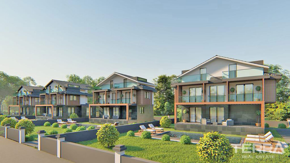 Detached Villas with Private Garden and Swimming Pool in Fethiye Çalış - 57457