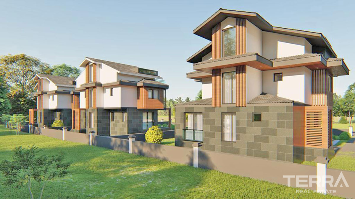Detached Villas with Private Garden and Swimming Pool in Fethiye Çalış - 57458
