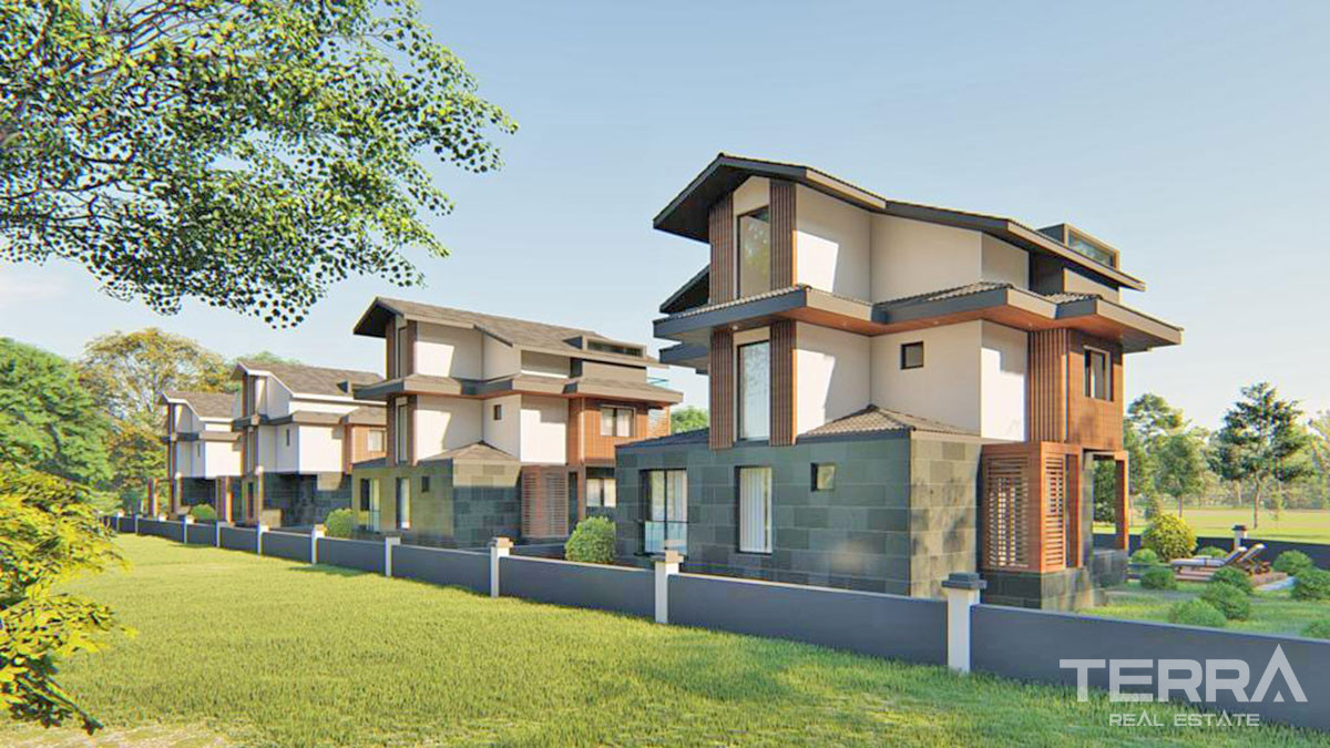 Detached Villas with Private Garden and Swimming Pool in Fethiye Çalış - 57462