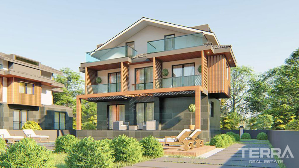 Detached Villas with Private Garden and Swimming Pool in Fethiye Çalış - 57464