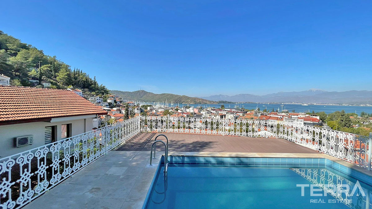 Sea View Villa with Shared Swimming Pool in Fethiye Town - 59878