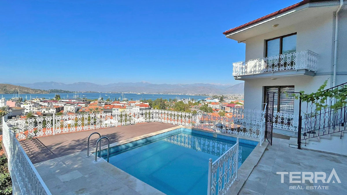 Sea View Villa with Shared Swimming Pool in Fethiye Town