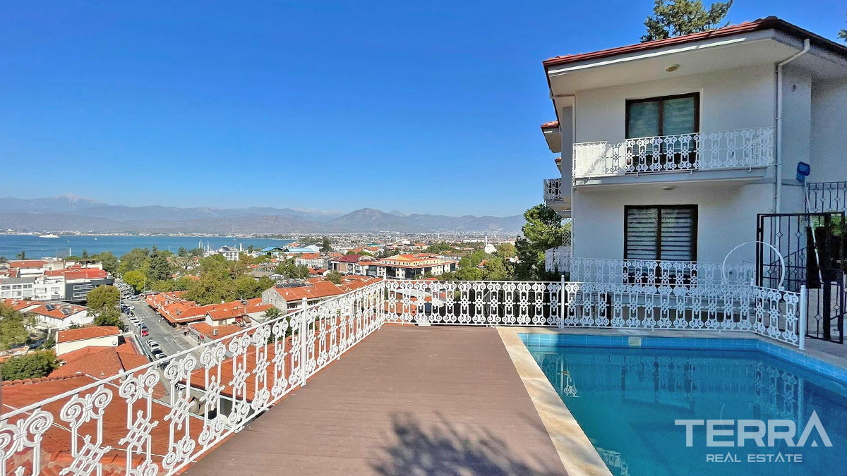 Sea View Villa with Shared Swimming Pool in Fethiye Town - 59886