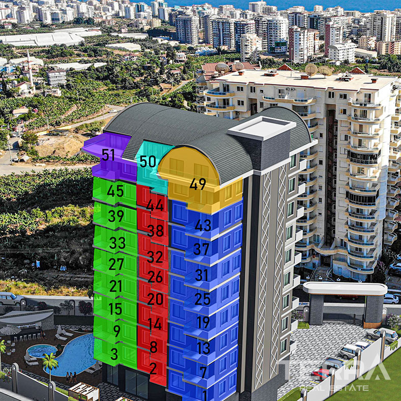 Affordable Nature and Sea View Apartments in Mahmutlar Alanya - 57839