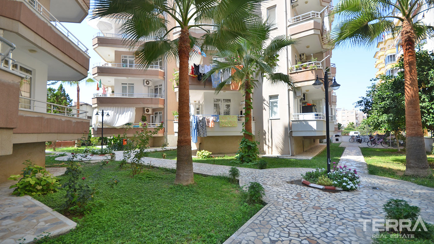 Tani apartament z widokiem na morze i z basenem blisko plaży w Alanyi - 58144