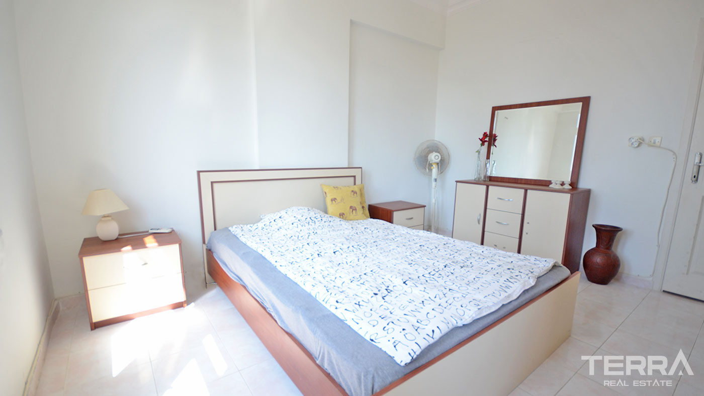 Tani apartament z widokiem na morze i z basenem blisko plaży w Alanyi - 58158