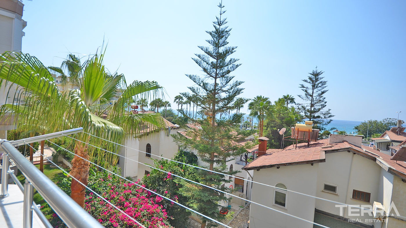 Tani apartament z widokiem na morze i z basenem blisko plaży w Alanyi - 58162