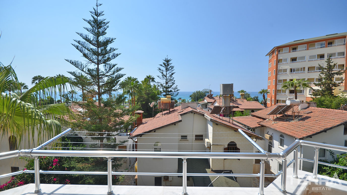 Tani apartament z widokiem na morze i z basenem blisko plaży w Alanyi - 58163