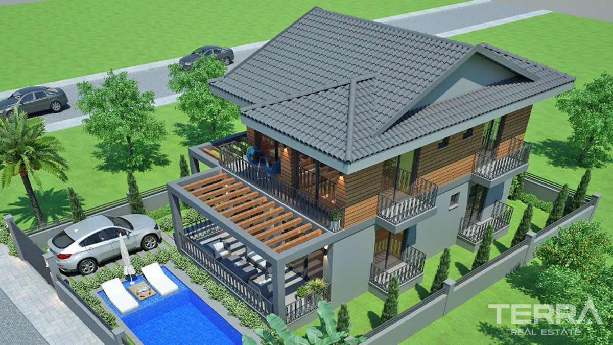 New Detached Villa with a Pool in Fethiye at Affordable Price - 58716