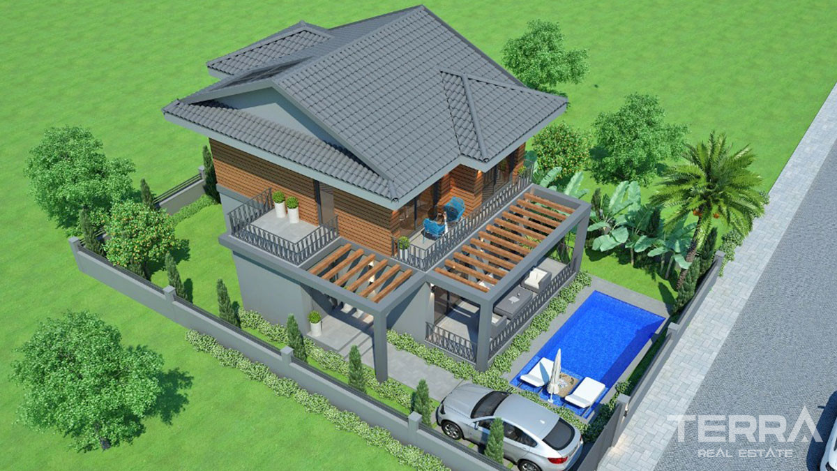 New Detached Villa with a Pool in Fethiye at Affordable Price - 58717