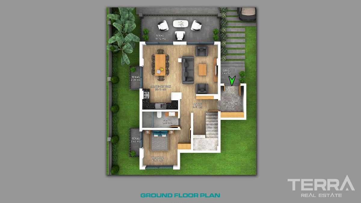 New Detached Villa with a Pool in Fethiye at Affordable Price - 58720