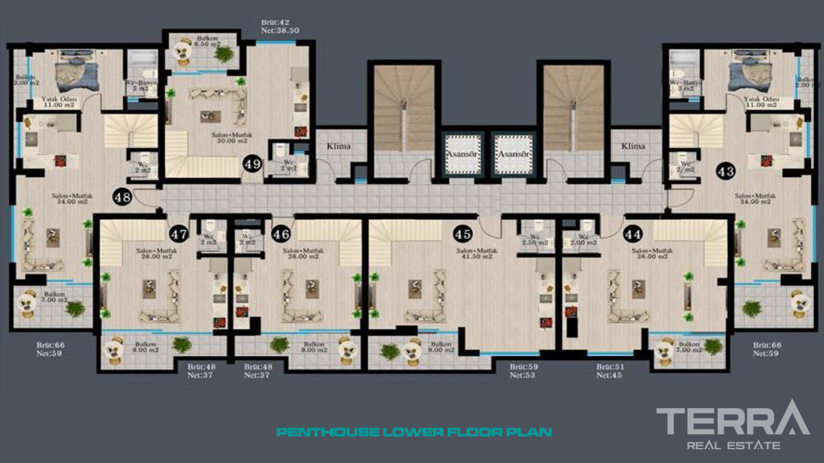 Well-Located Apartments in Alanya, Avsallar at Affordable Prices - 58919