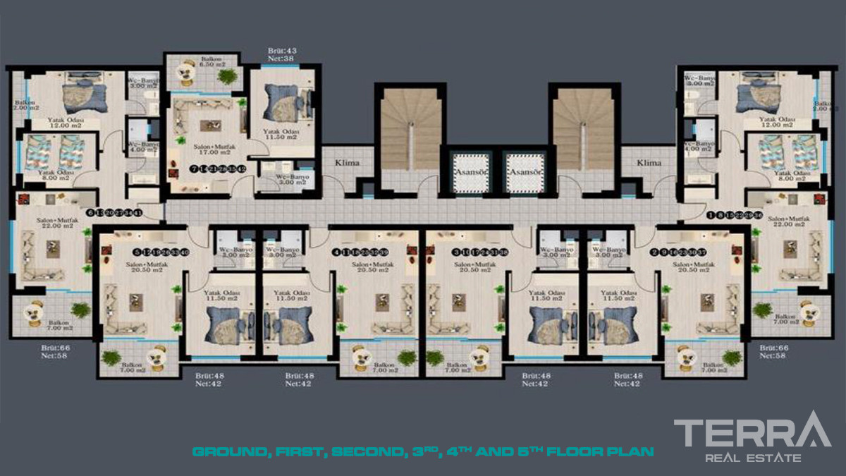 Well-Located Apartments in Alanya, Avsallar at Affordable Prices - 58921