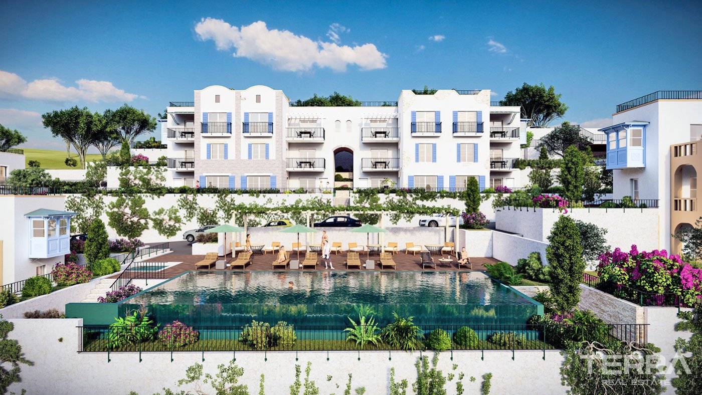 Luxury Apartments with Sea View in Bodrum 750 m from the Beach