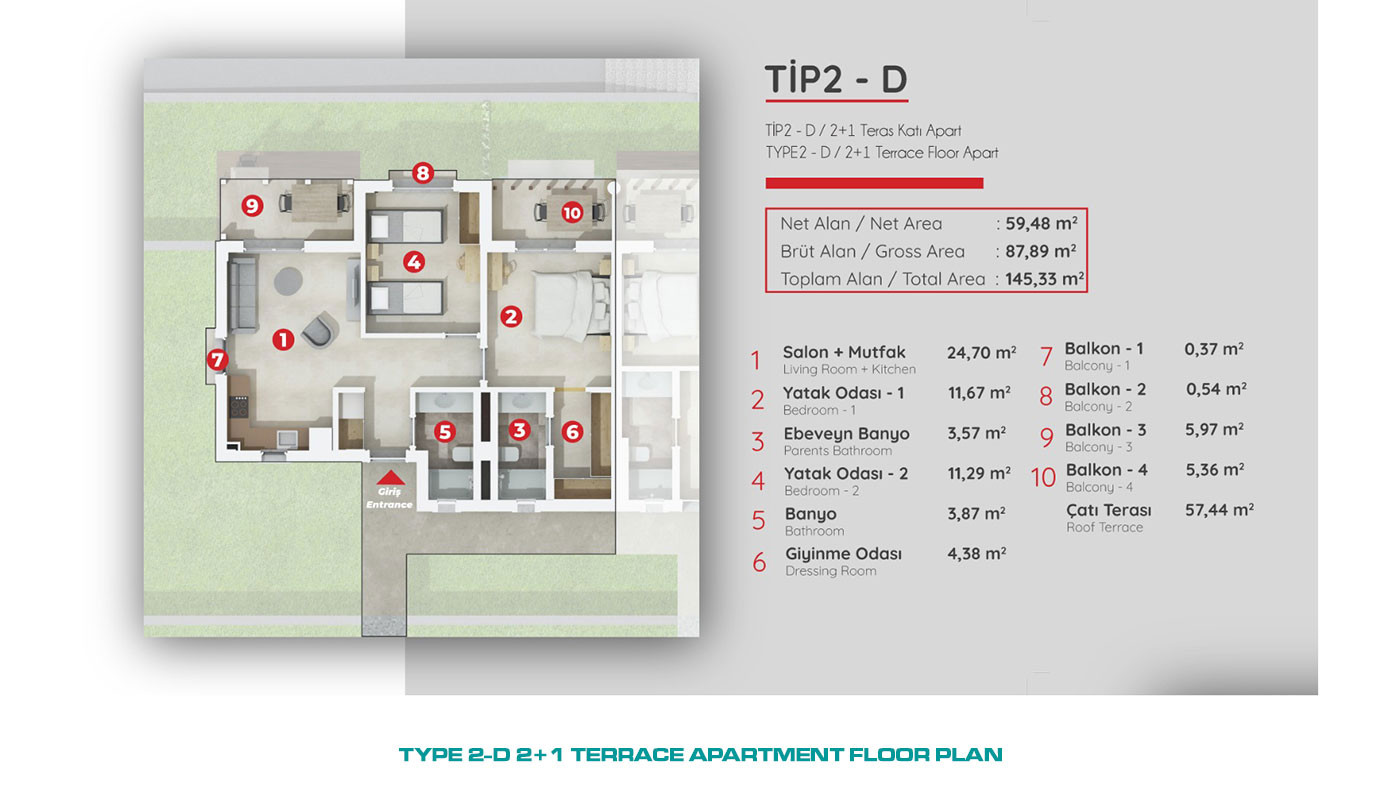 Luxury Apartments with Sea View in Bodrum 750 m from the Beach - 59289