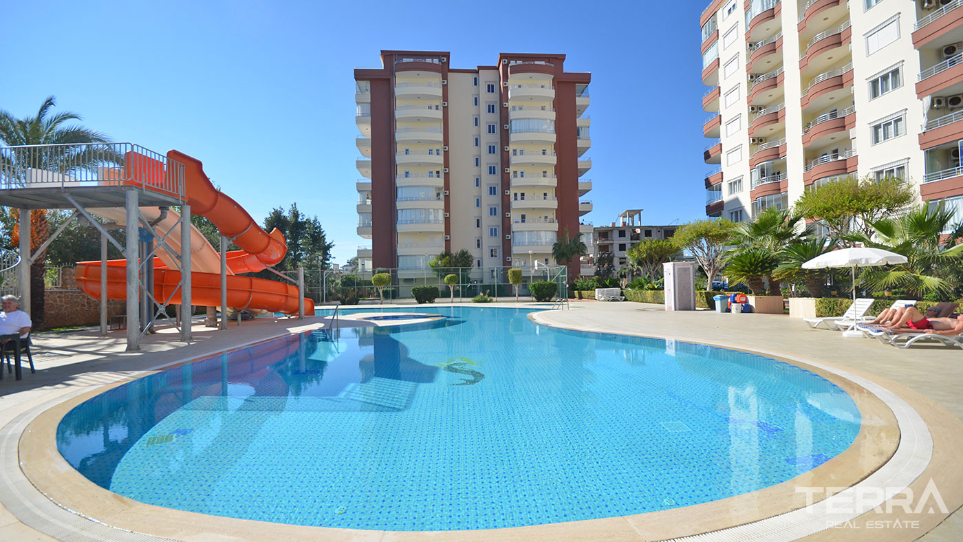 Furnished 2 Bedroom Apartment with Swimming Pool in Alanya Tosmur - 60534