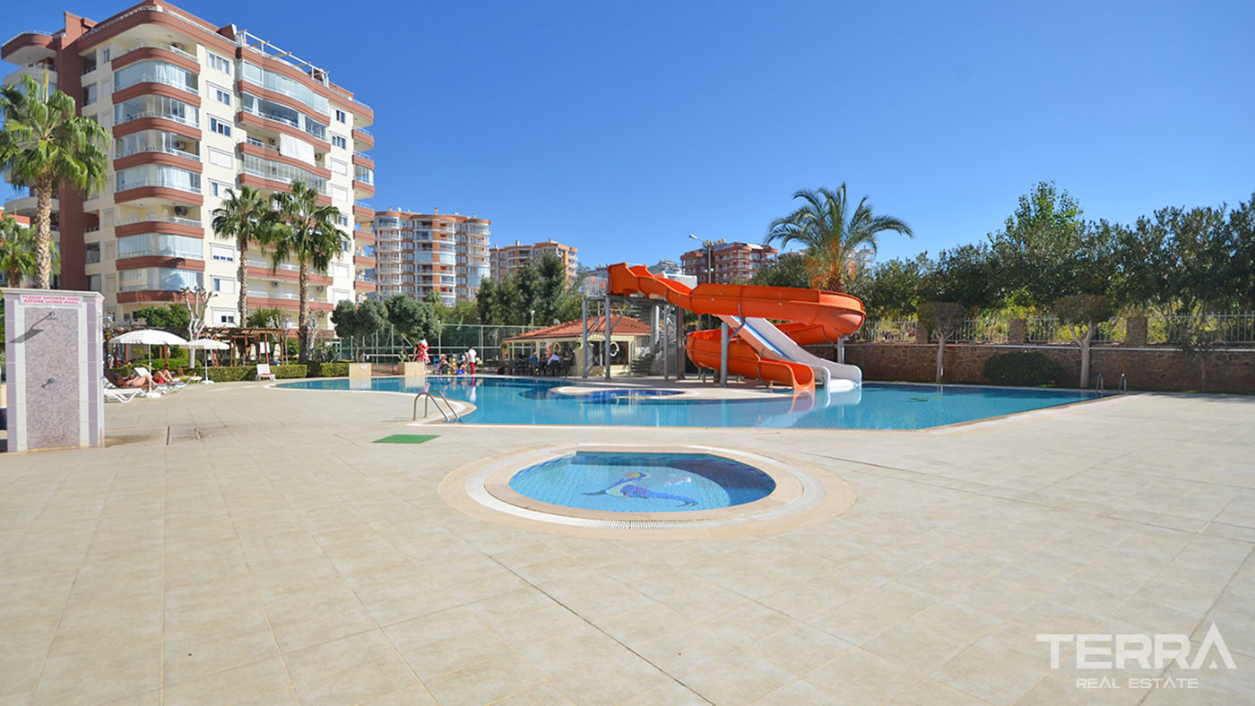Furnished 2 Bedroom Apartment with Swimming Pool in Alanya Tosmur - 60535