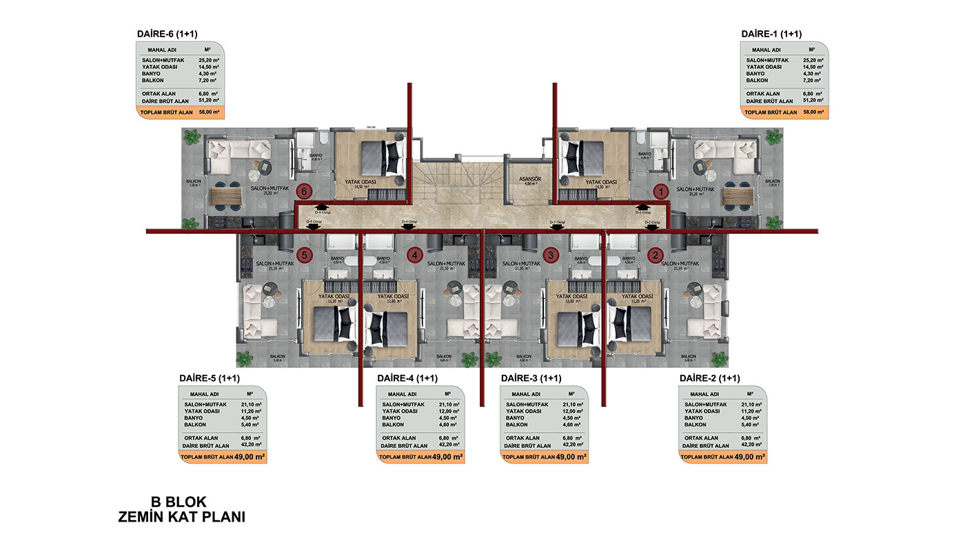 Apartments Surrounded by Nature, 2,5 km from the Beach in Oba Alanya - 61547