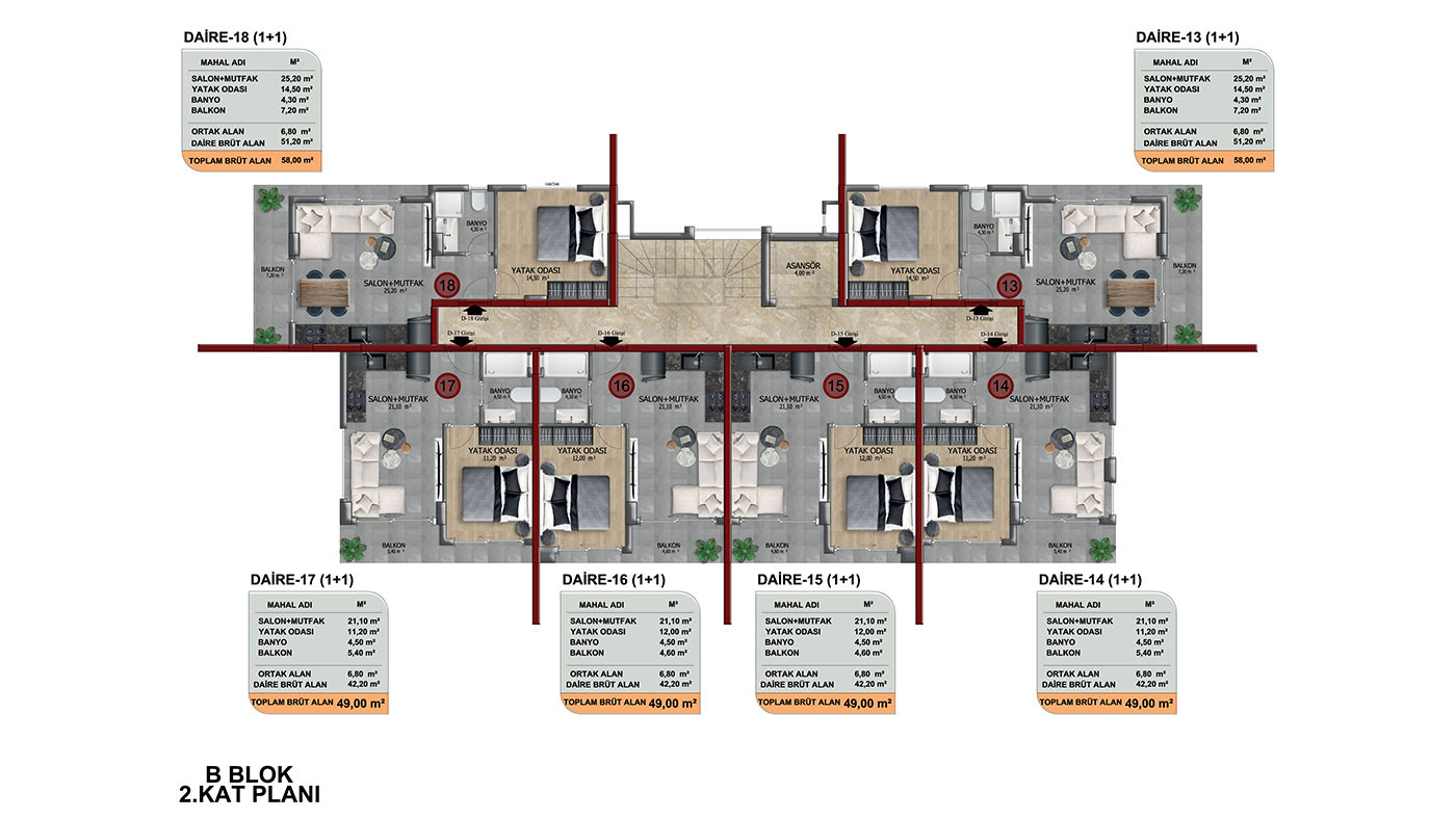 Apartments Surrounded by Nature, 2,5 km from the Beach in Oba Alanya - 61549