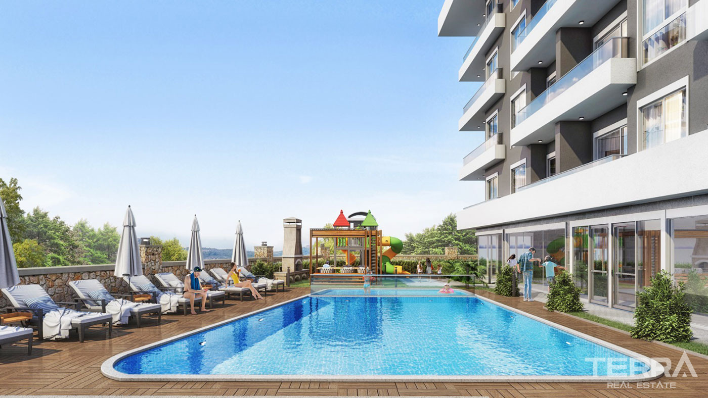 High-End Apartments in Alanya Oba with Rich Complex Features - 61426