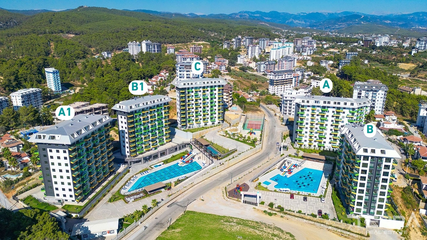 Appartements de Vacances Avec Piscines & Hammam à Vendre à Alanya - 113333