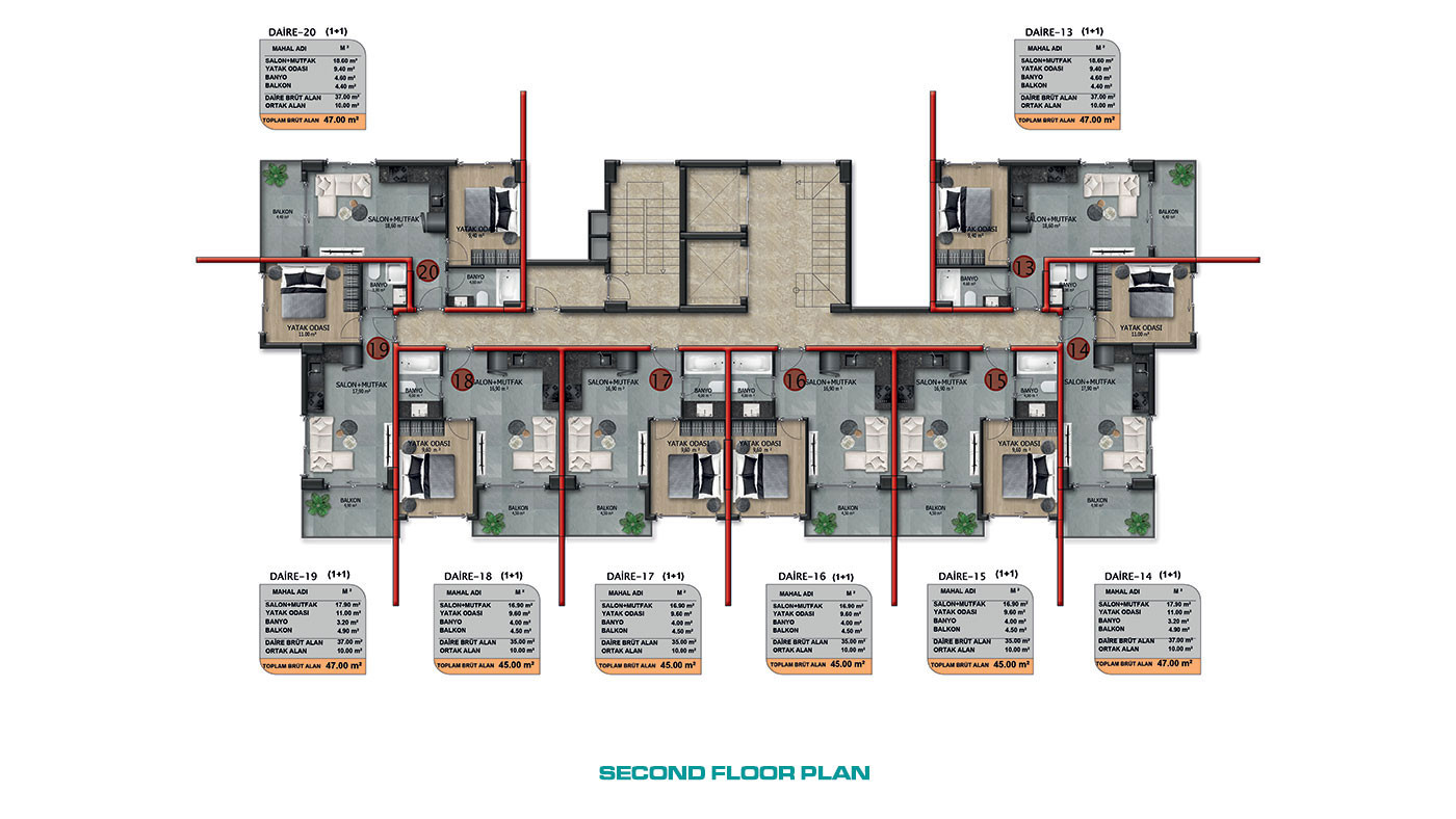 Sea View Apartments with Luxury Amenities in Alanya Demirtaş - 62627