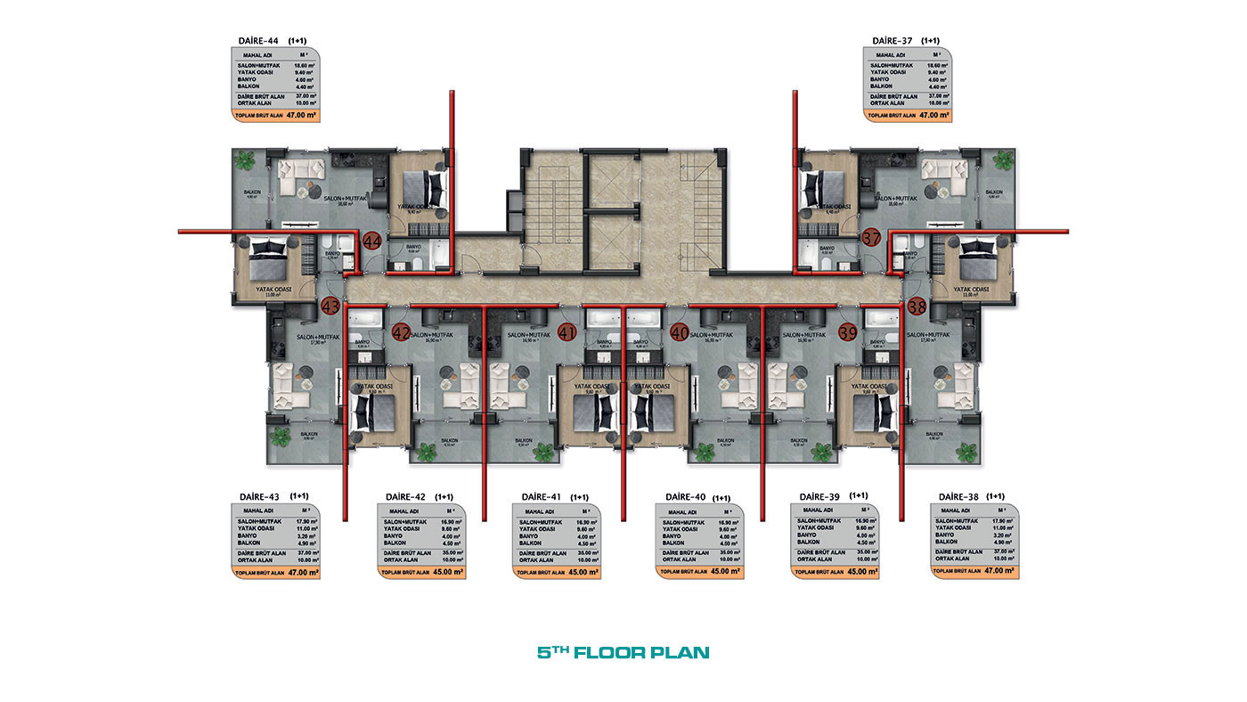 Sea View Apartments with Luxury Amenities in Alanya Demirtaş - 62630