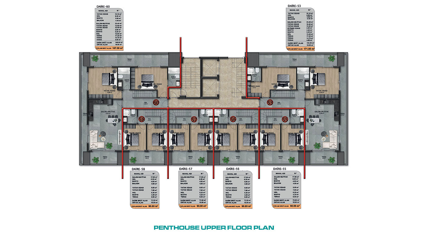 Sea View Apartments with Luxury Amenities in Alanya Demirtaş - 62633