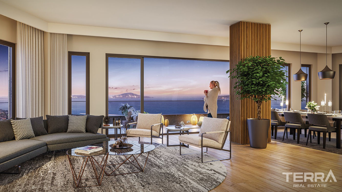 Apartamenty z widokiem na morze w luksusowym projekcie w Stambule Maltepe - 63285