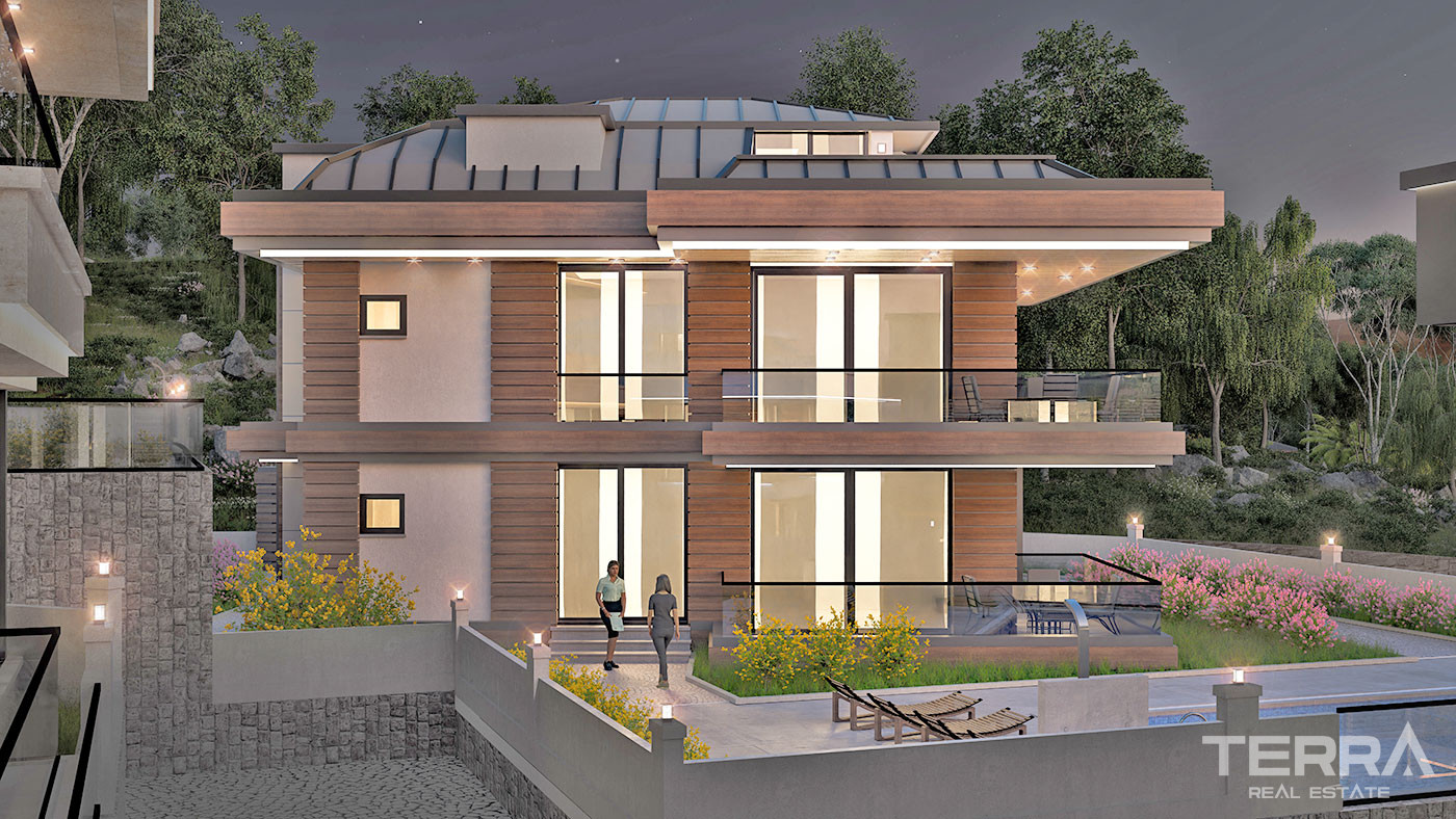 High Quality Villas with Private Pool and Elevator in Yeşilöz, Alanya - 63843