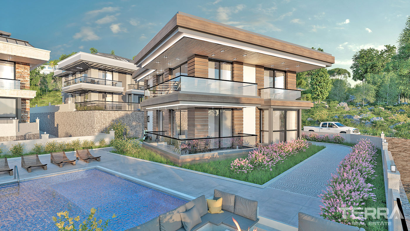 High Quality Villas with Private Pool and Elevator in Yeşilöz, Alanya - 63844