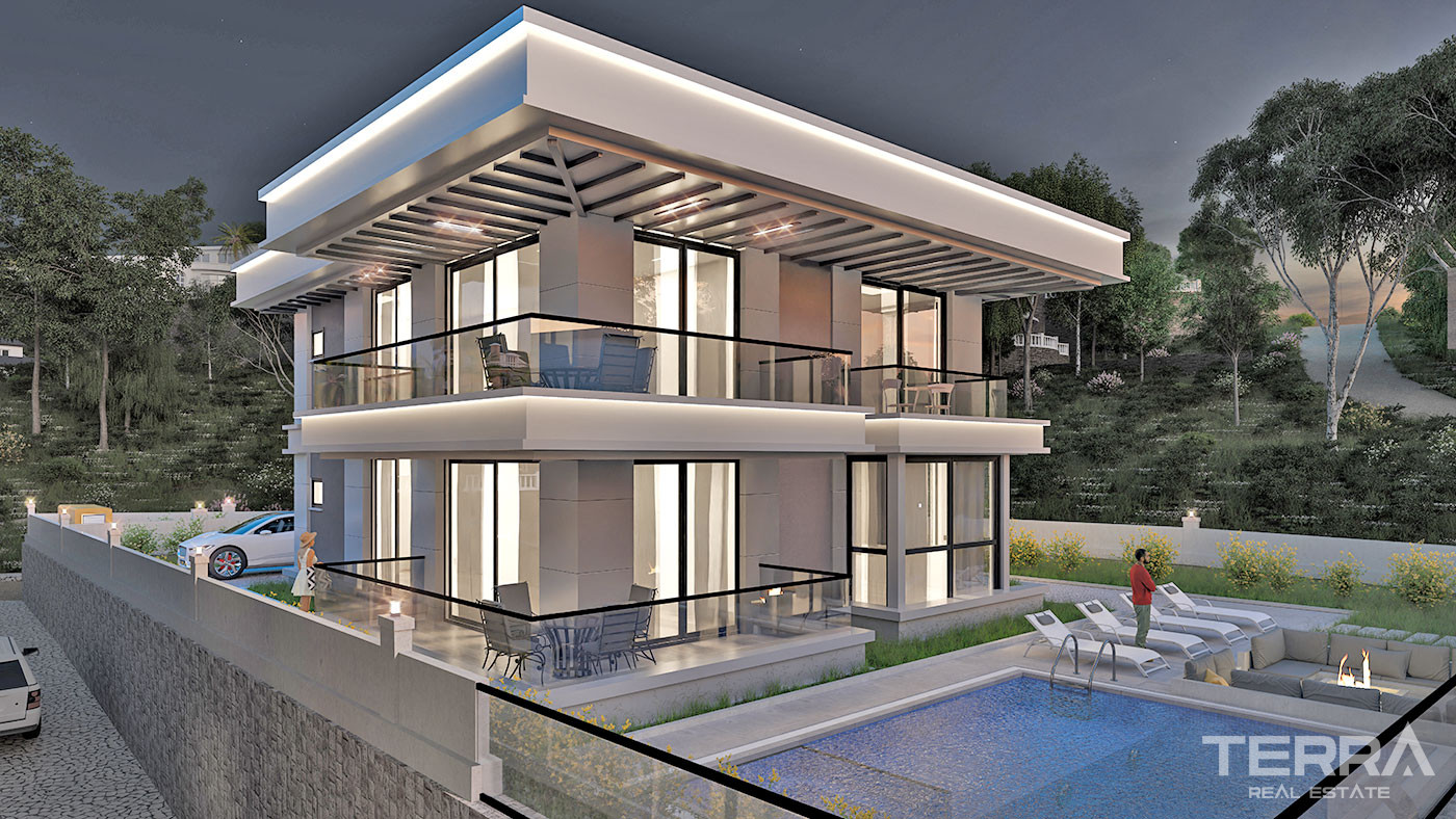 High Quality Villas with Private Pool and Elevator in Yeşilöz, Alanya - 63845