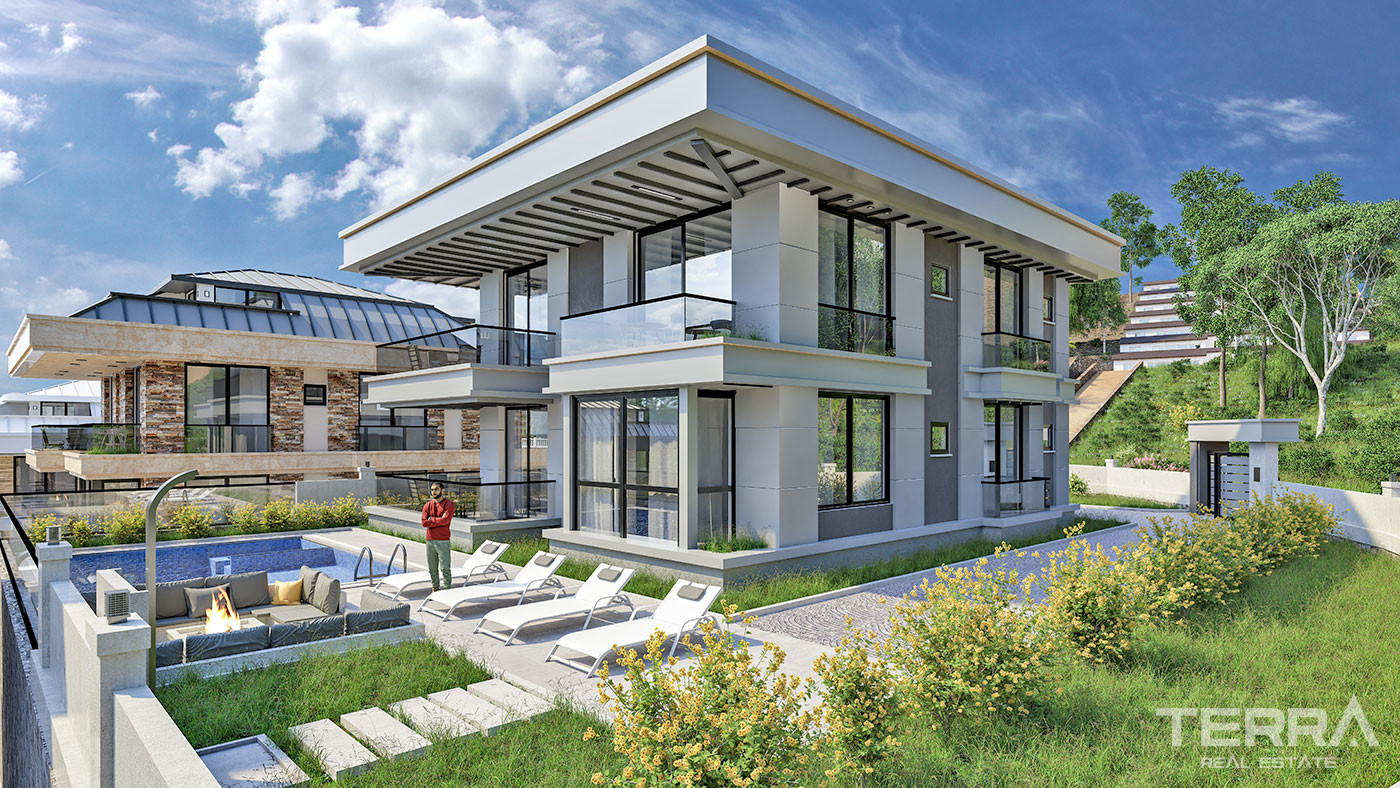 High Quality Villas with Private Pool and Elevator in Yeşilöz, Alanya - 63846