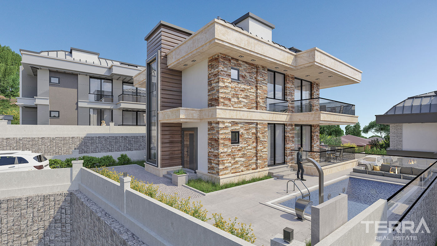 High Quality Villas with Private Pool and Elevator in Yeşilöz, Alanya - 63847