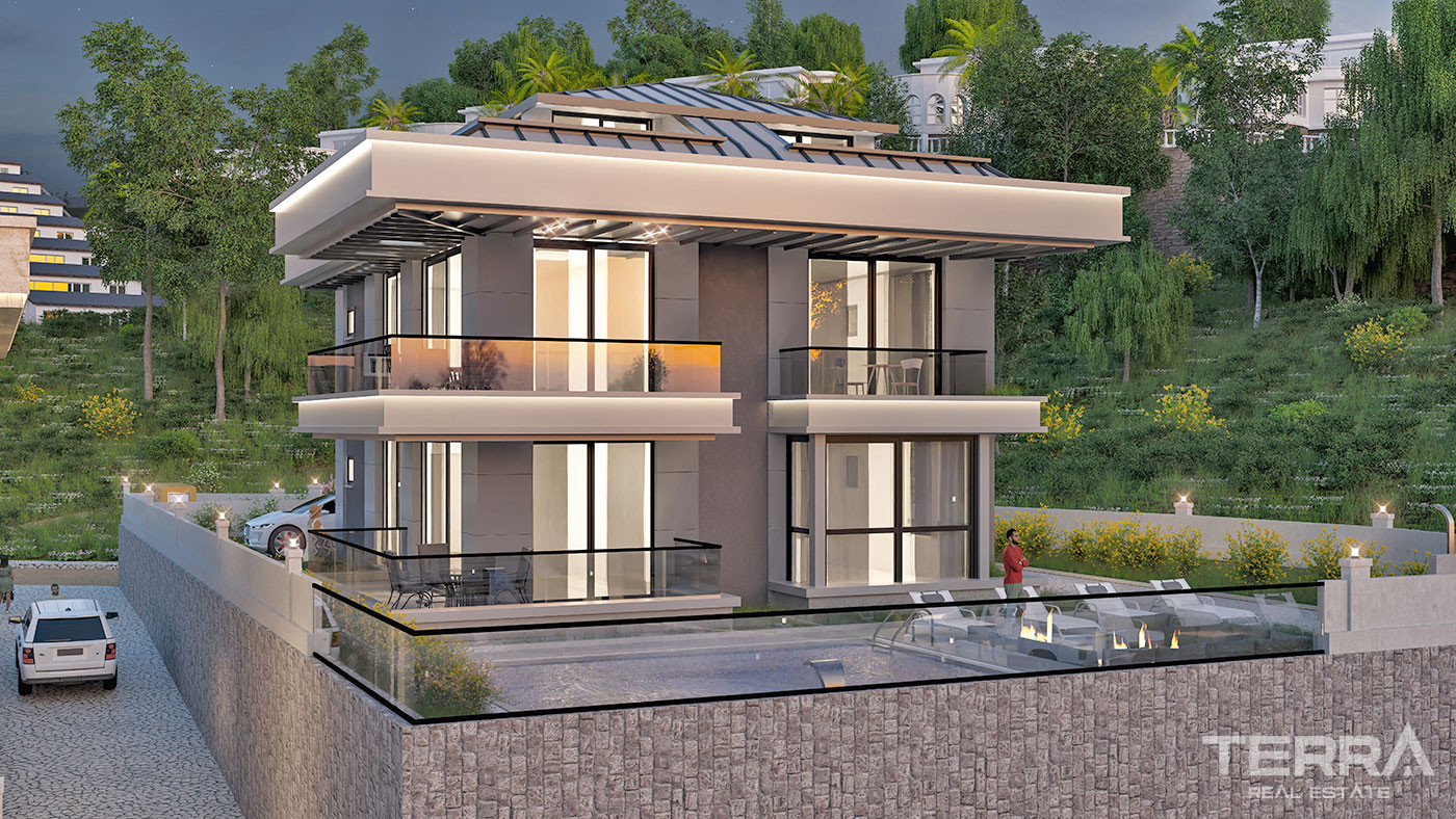 High Quality Villas with Private Pool and Elevator in Yeşilöz, Alanya - 63848